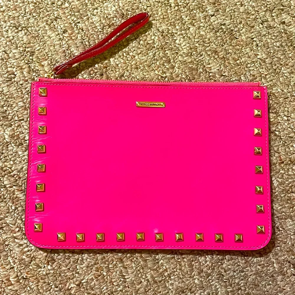 Rebecca Minkoff studded dual toned wristlet